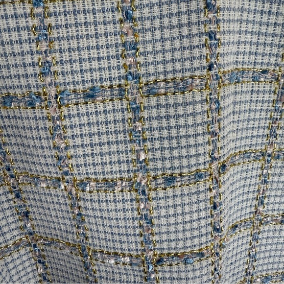 Rachel Zoe tweed blazer size: XL white and blue color With Gold Button - Picture 12 of 13